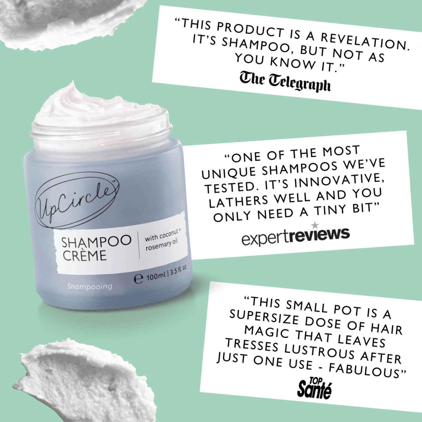 Vegan Refillable Spa Shampoo Crème with Coconut + Grapefruit Oil