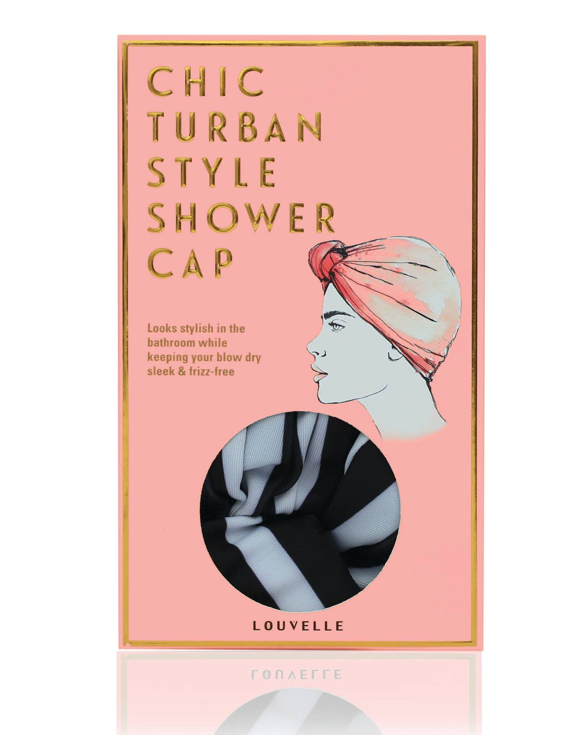 Dahlia Shower Cap in Monochrome Stripe