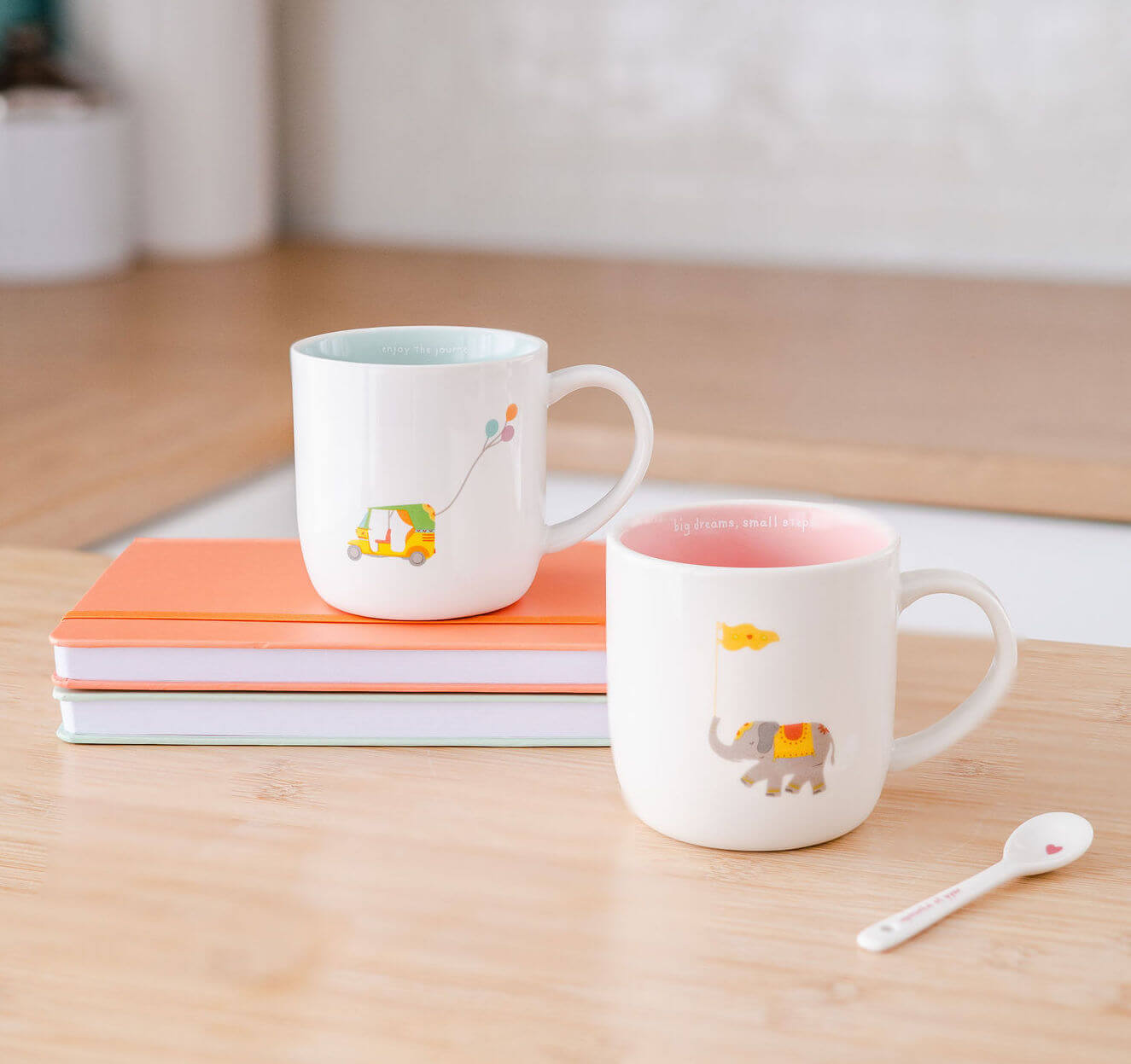 Rickshaw + Elephant Mug Duo