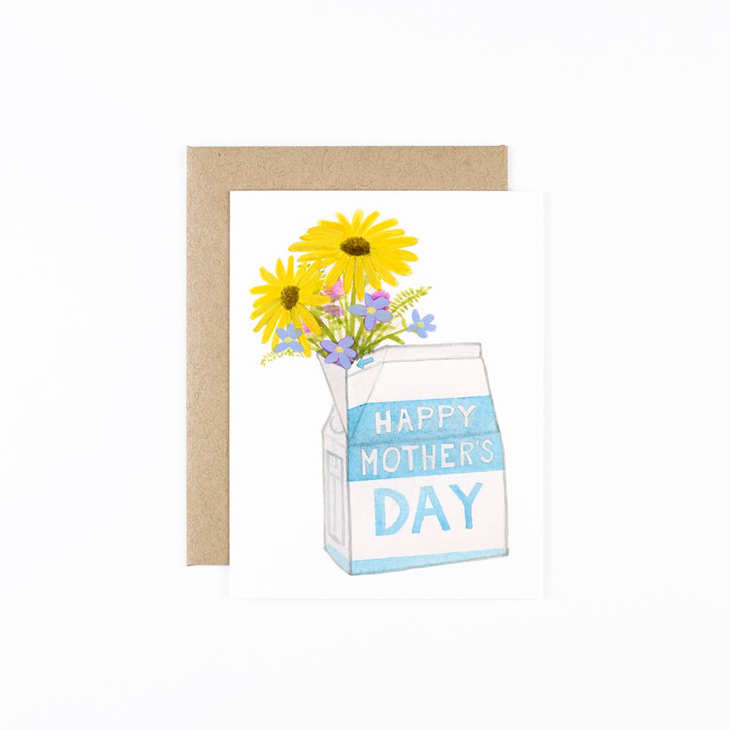 Mother’s Day, Milk Carton with Flowers
