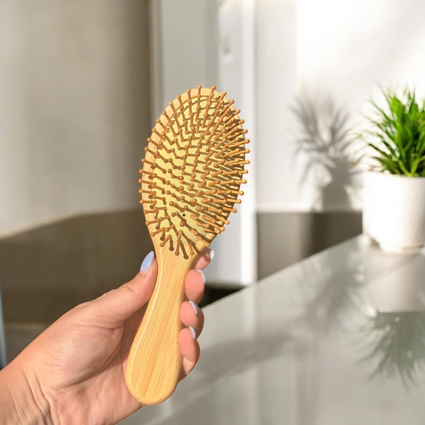 Round Bamboo Paddle Hairbrush