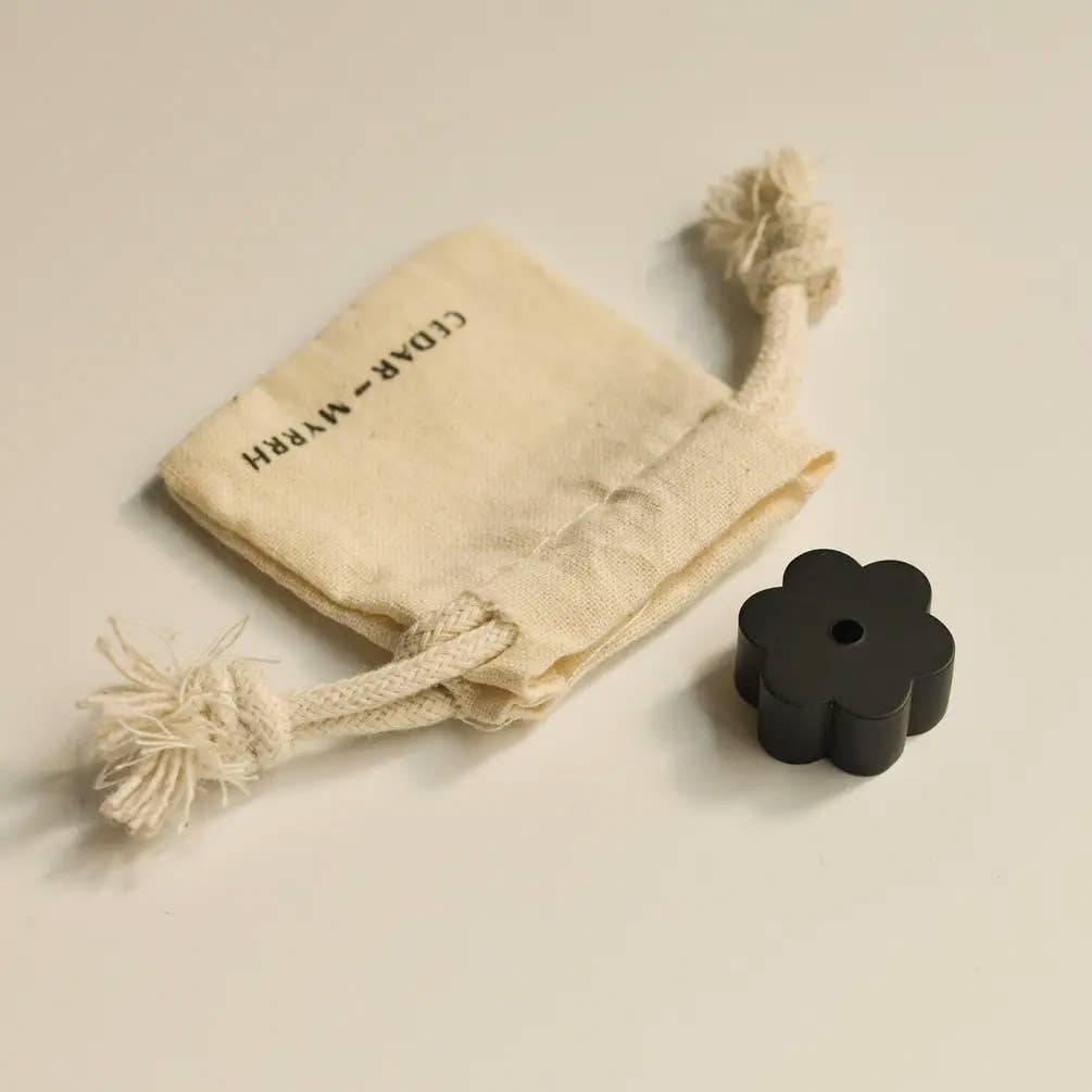 Cedar and Myrrh - Flower Black Brass Incense Holder