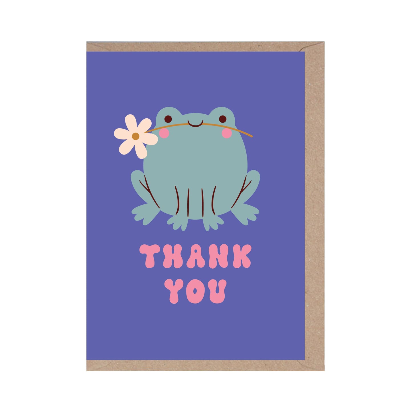 Rumble Cards - Thank You - Cute Frog - Flower - Gratitude Card - Love Merci
