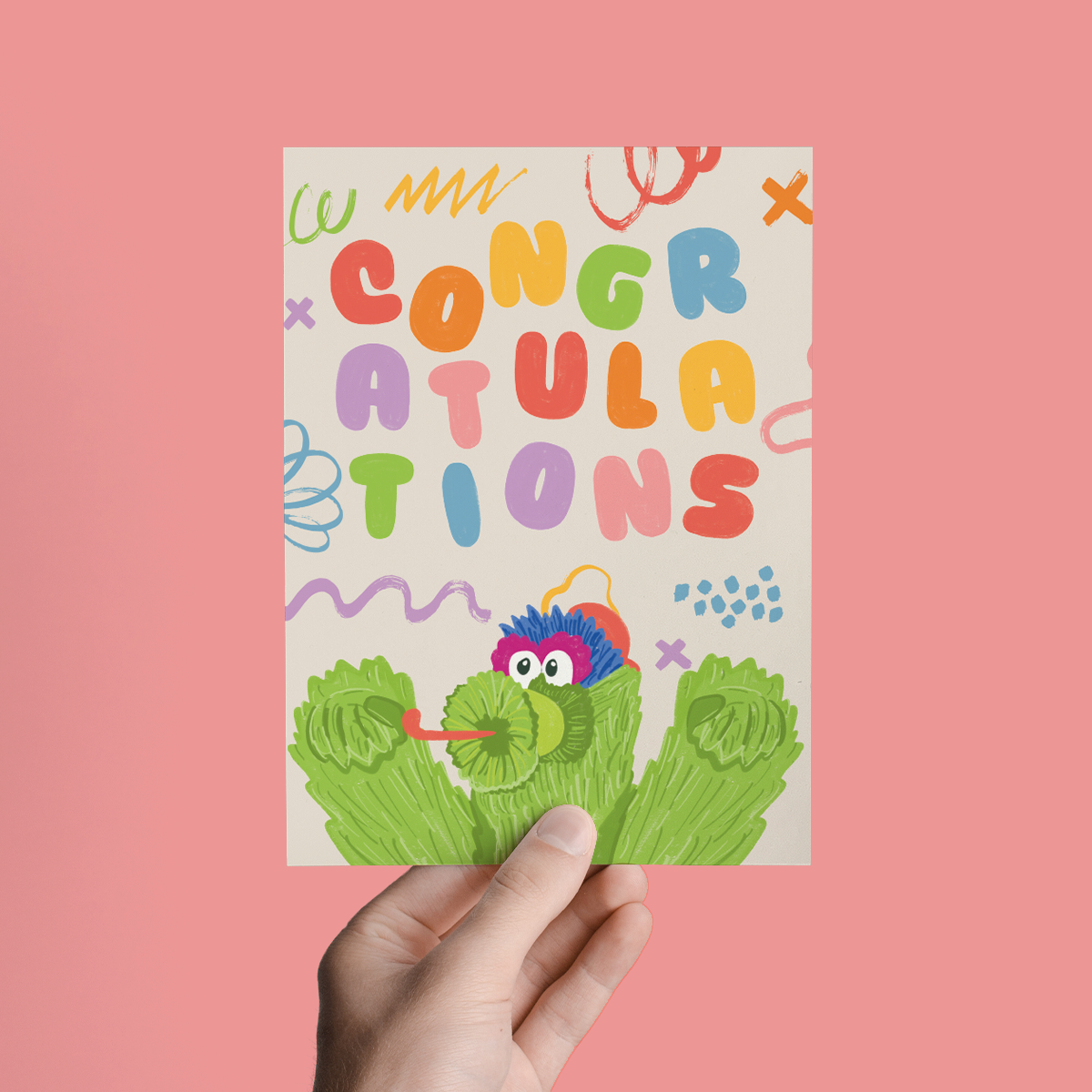 Parcel Island - Congratulations Philly Phanatic Baseball Greeting Card