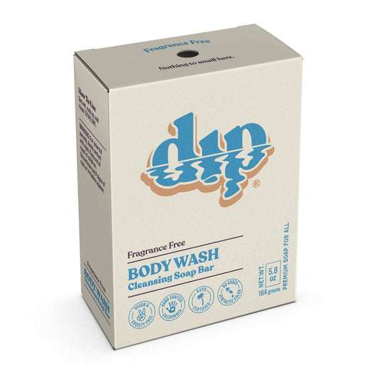 Fragrance Free
- Dip Body Wash Cleansing Soap Bar