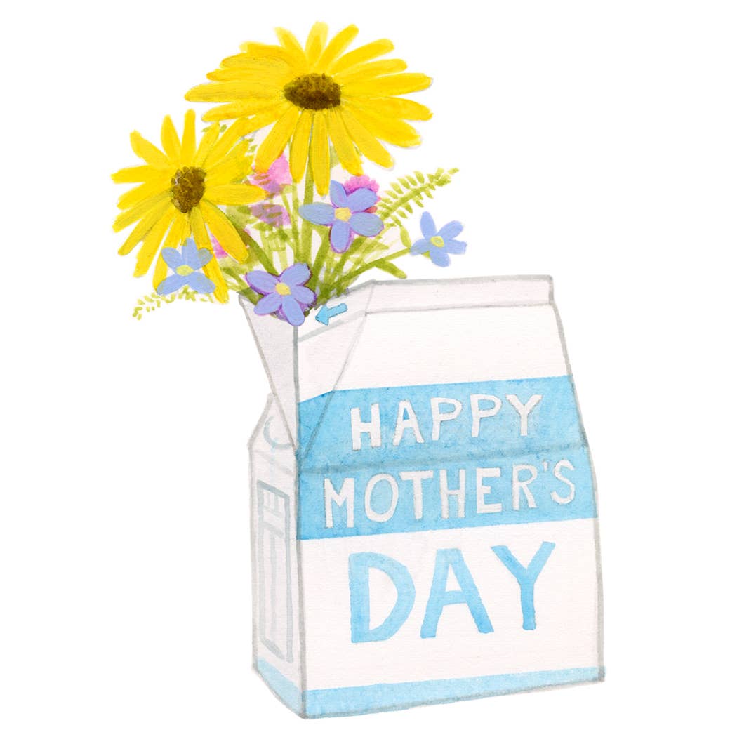 Mother’s Day, Milk Carton with Flowers