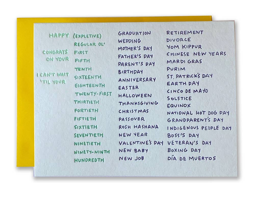 A Card for Every Occasion Greeting Card