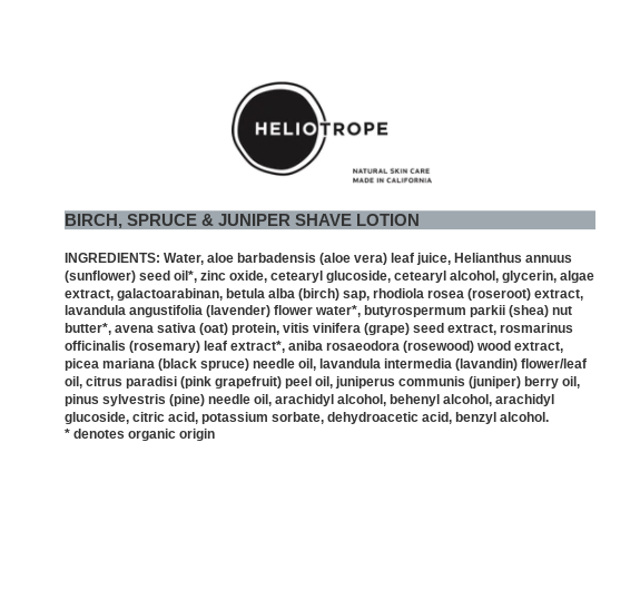 Birch, Spruce & Juniper Shave Lotion