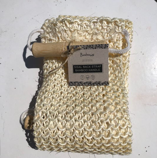 Sisal Exfoliating Body Strap with Bamboo Handle