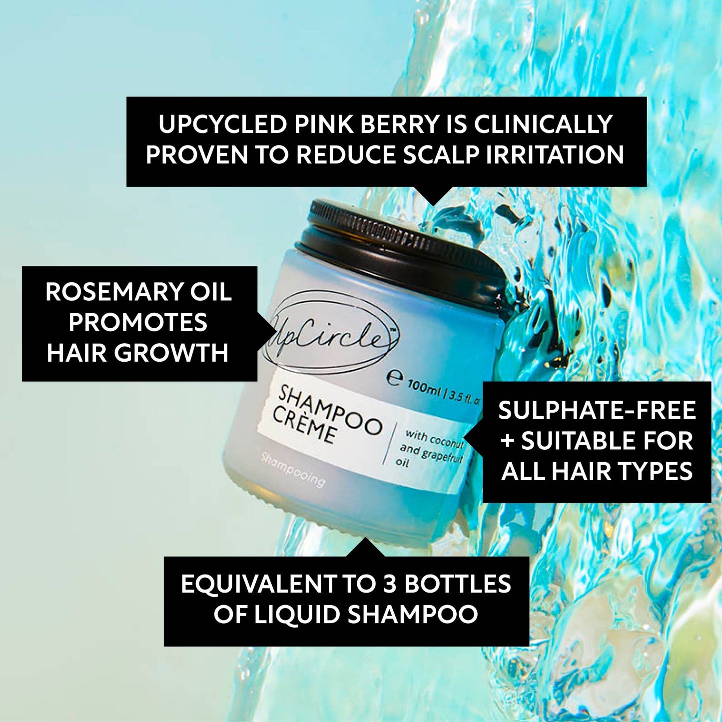 Vegan Refillable Spa Shampoo Crème with Coconut + Grapefruit Oil