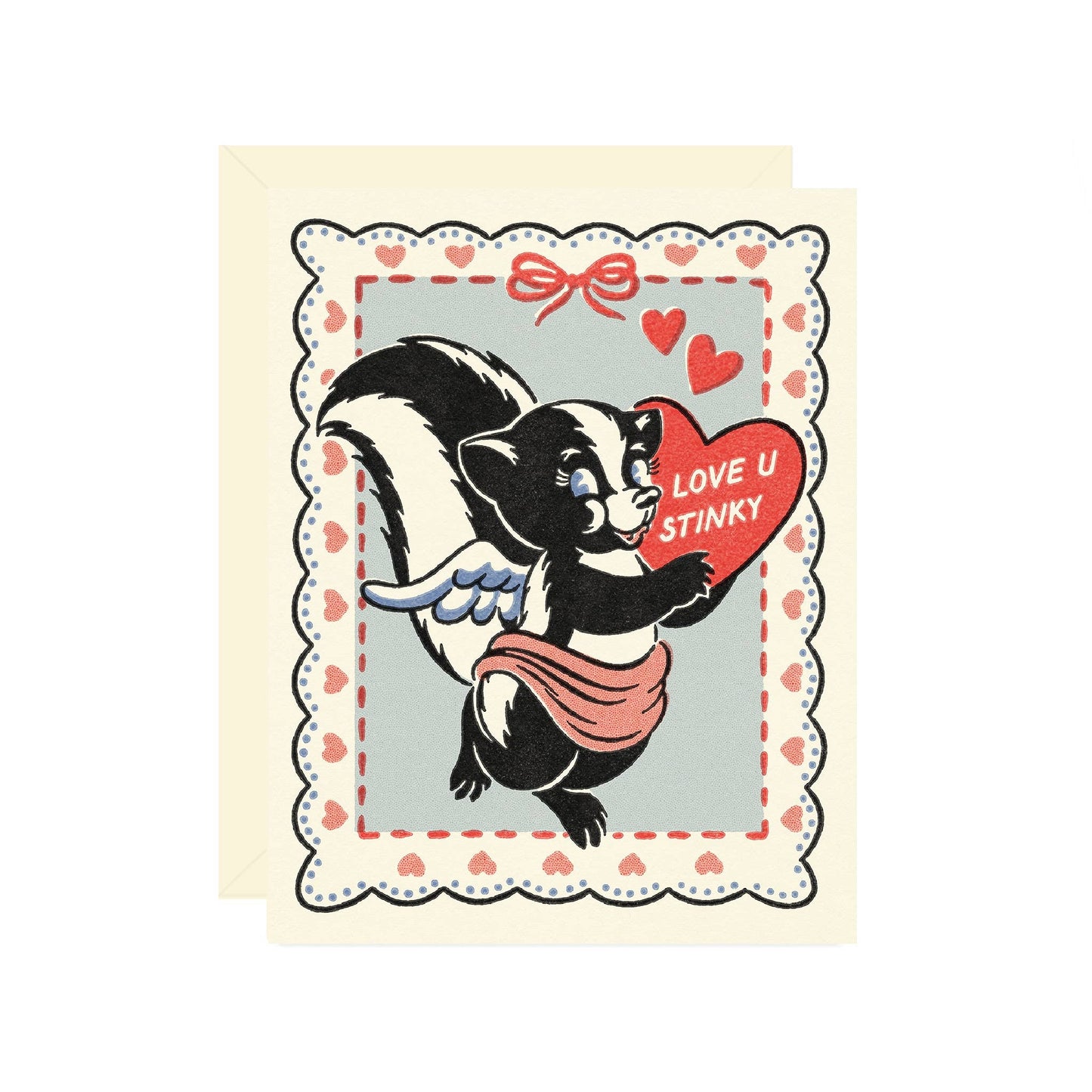 VDAY Love U Stinky Skunk Valentine Greeting Card