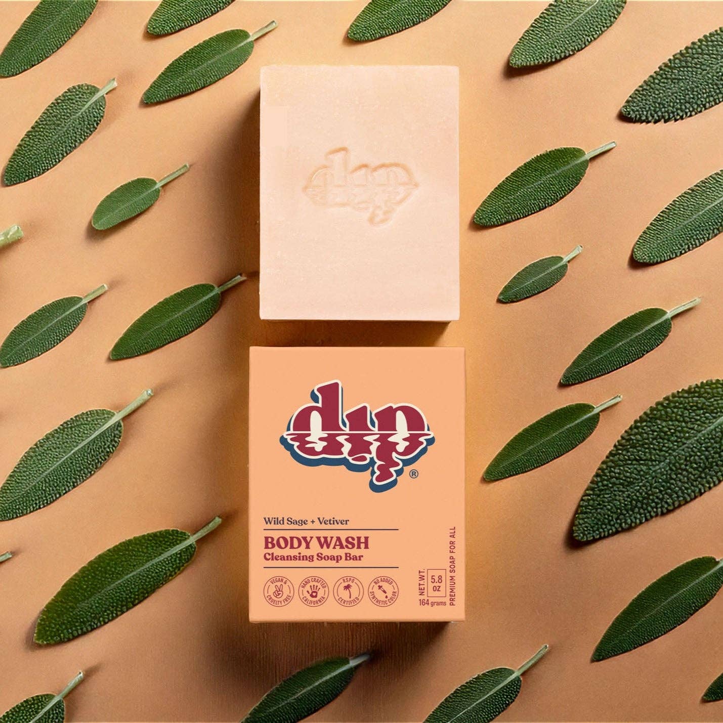 Wild Sage & Vetiver
- Dip Body Wash Cleansing Soap Bar