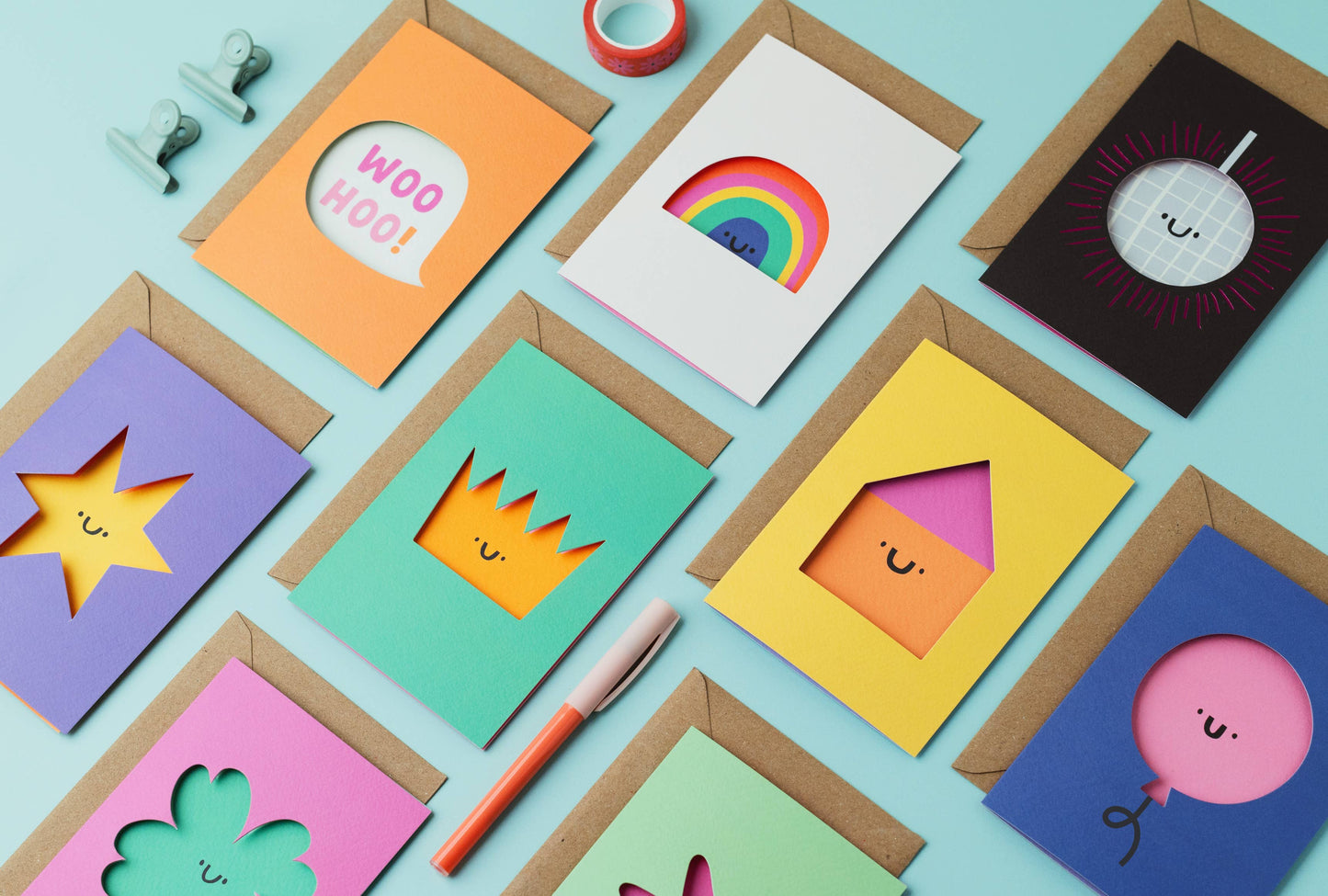 Rumble Cards - Rainbow Greeting Card - Happy - Cute - Fun - Celebrate