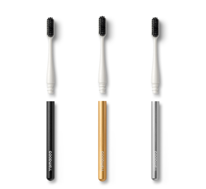 Aluminum Handle Toothbrush + Replaceable Brush Head