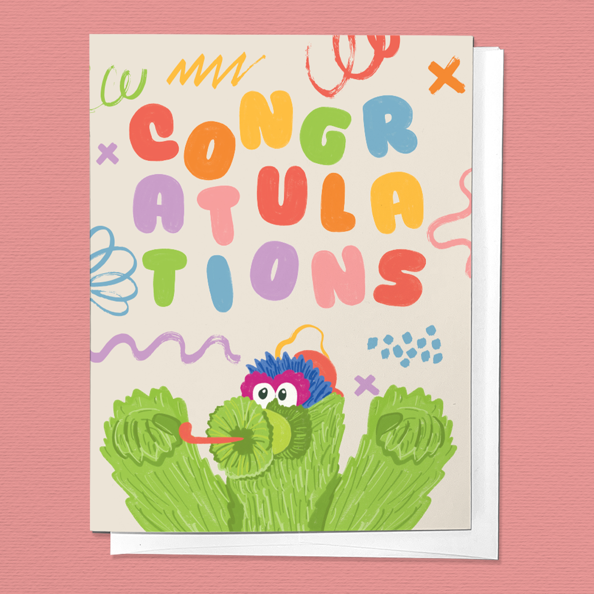 Parcel Island - Congratulations Philly Phanatic Baseball Greeting Card