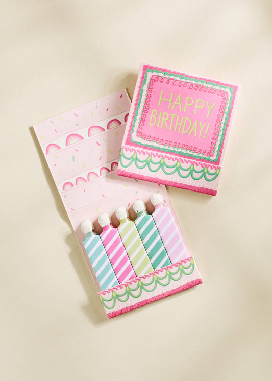 One & Only Paper - Happy Birthday Vintage Cake Printed 10 Stem Matchbooks