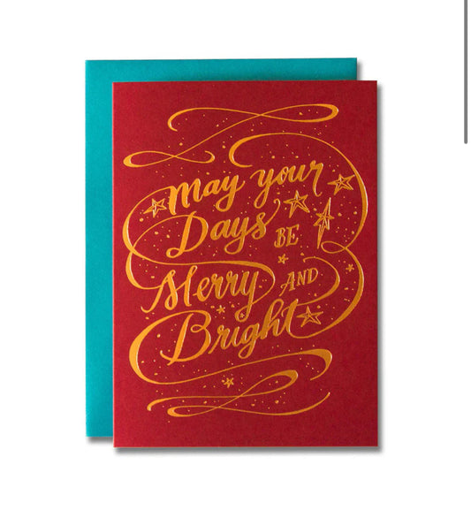 Merry And Bright Holiday Card