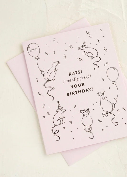 Rats Belated Birthday Greeting Card