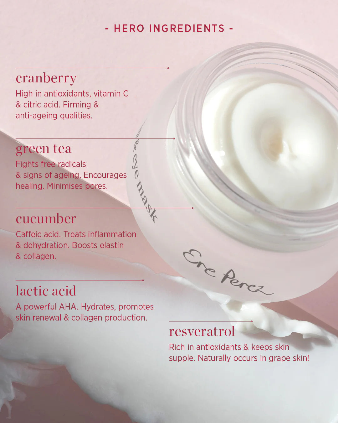 Cranberry lip & eye mask
