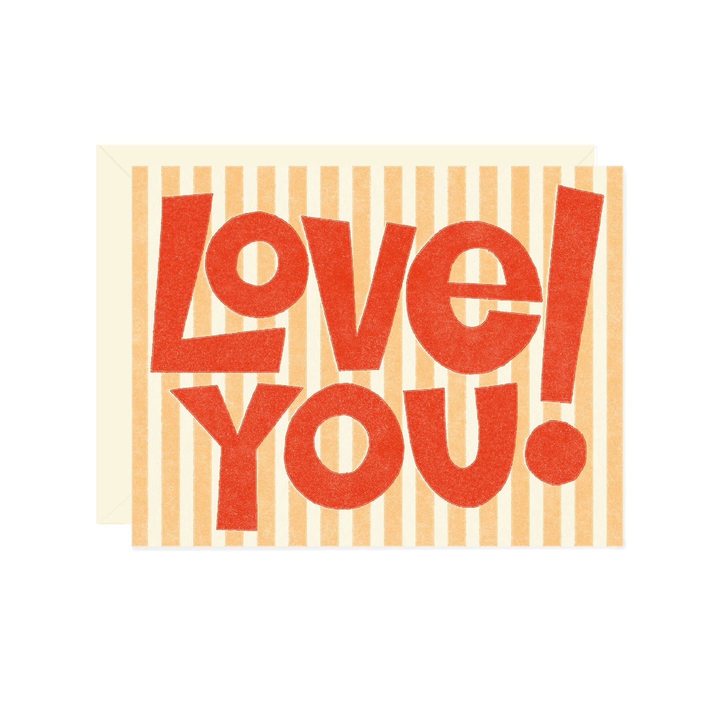 Love You Type and Stripe Greeting Card