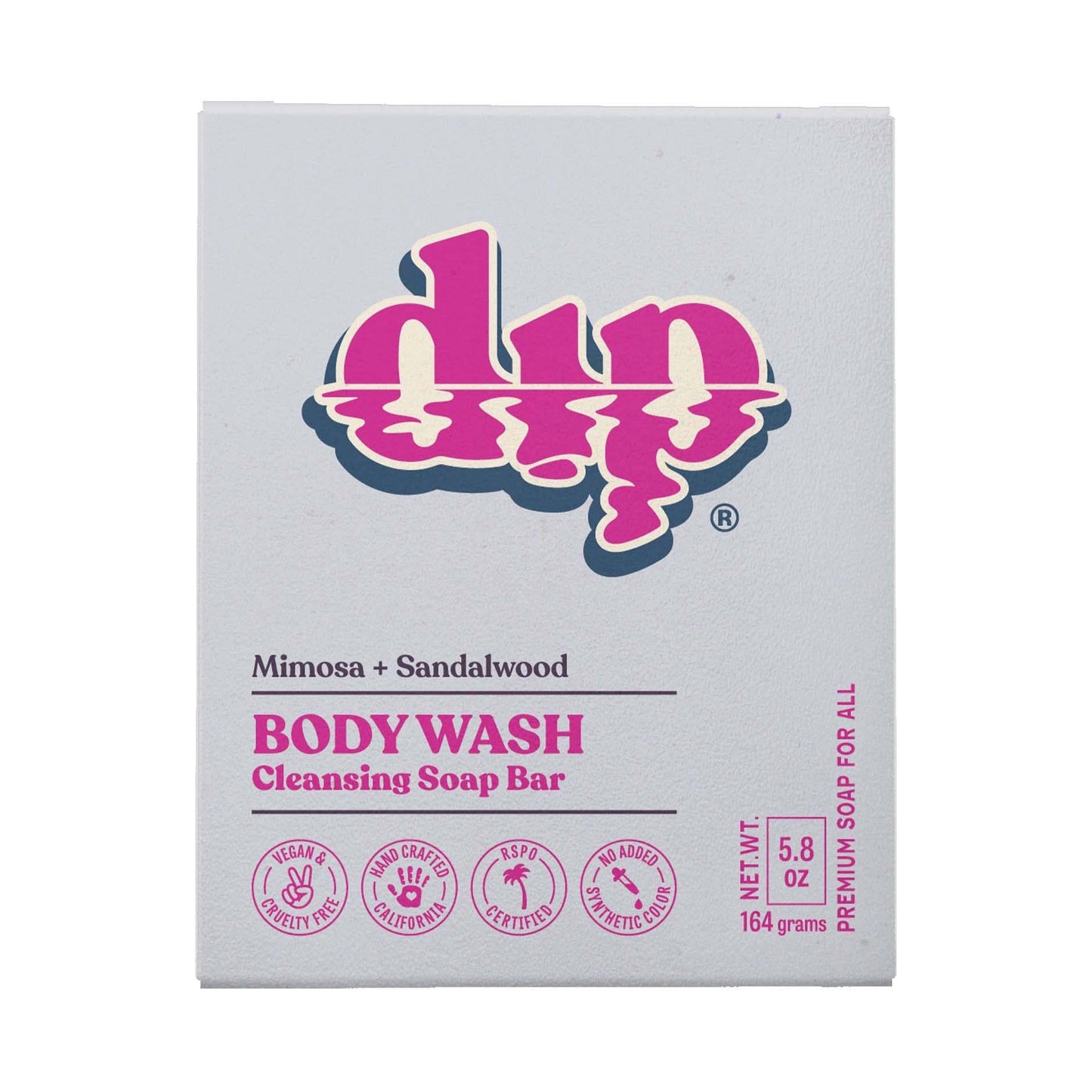 Mimosa & Sandalwood
 - Dip Body Wash Cleansing Soap Bar