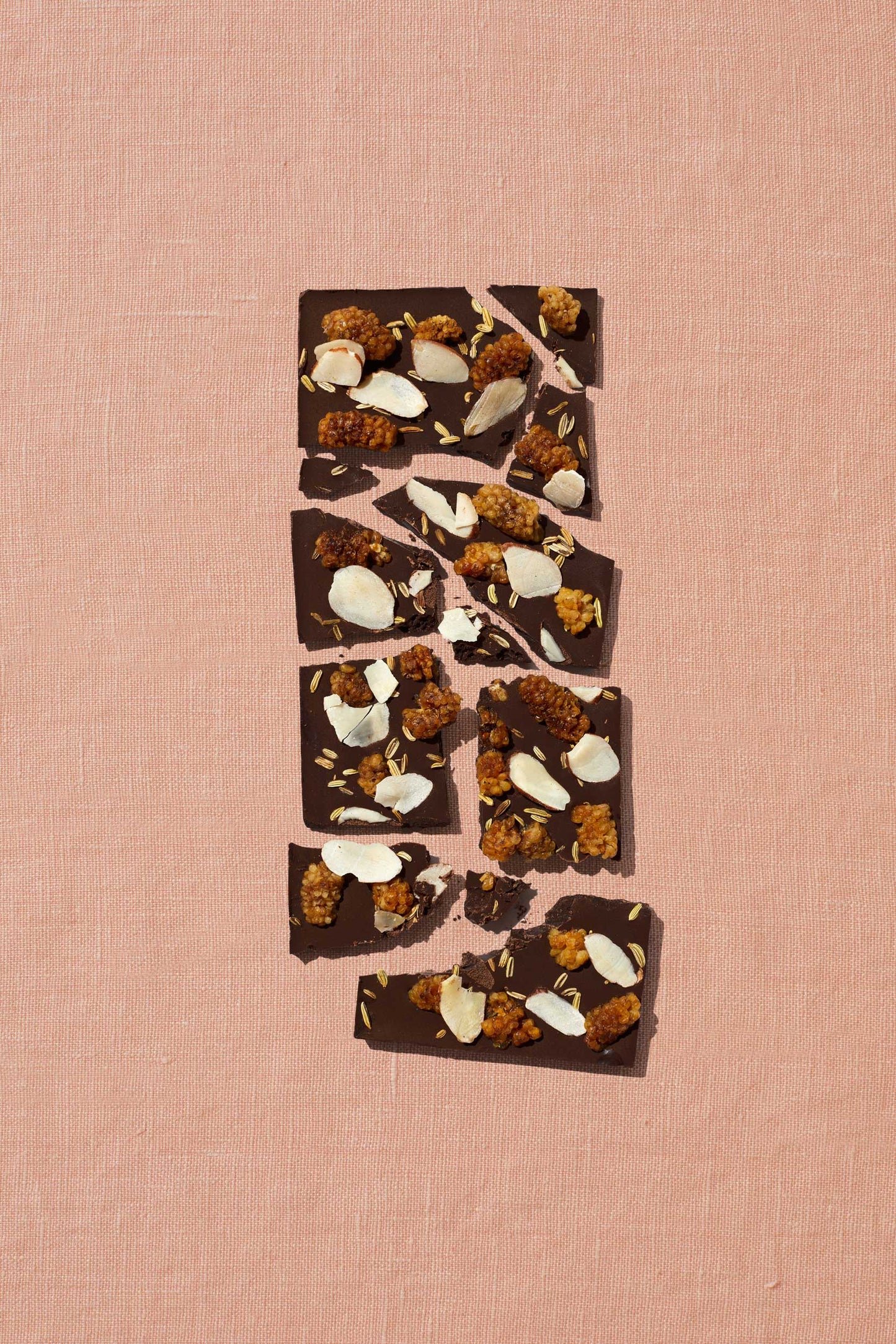 White Mulberry, Almond, Fennel Date-Sweetened Dark Chocolate