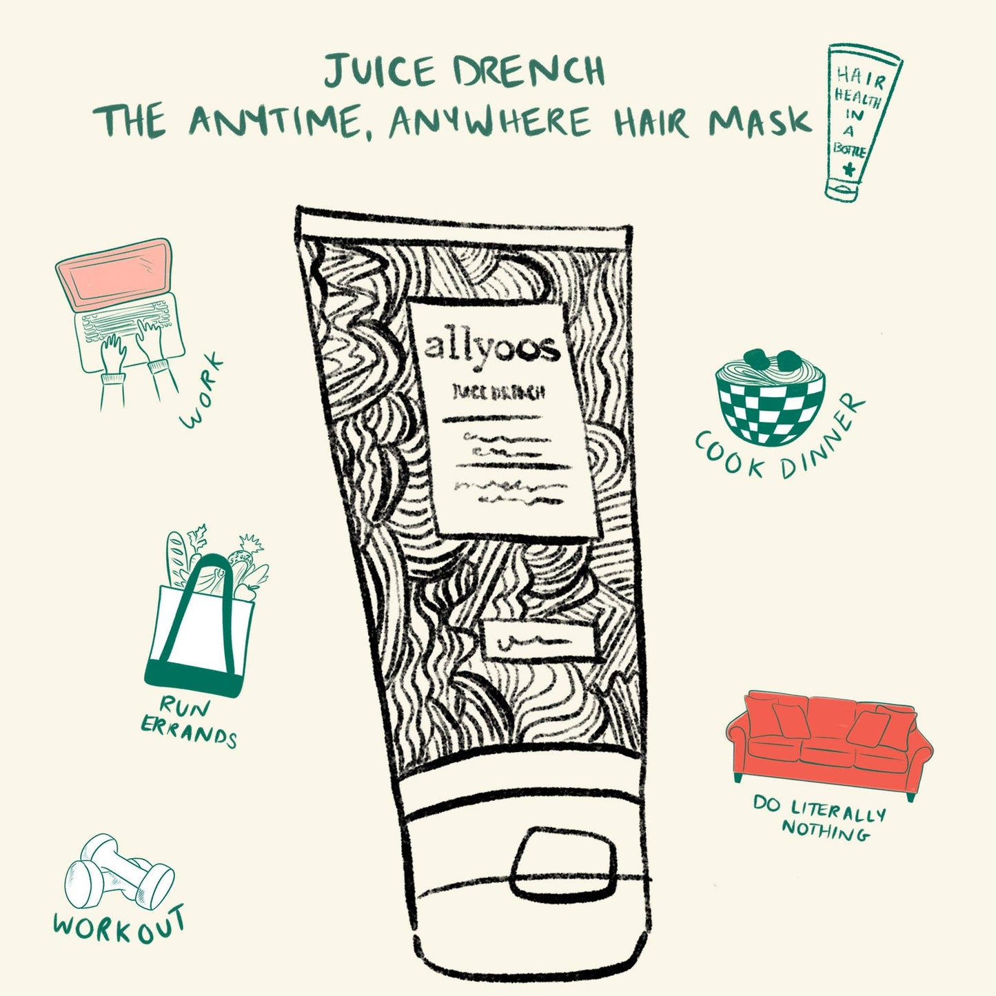 allyoos - Juice Drench, Hair Mask