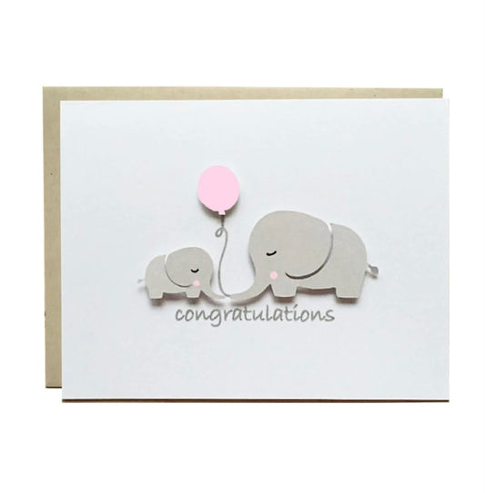 Pink Baby Shower Greeting Card
