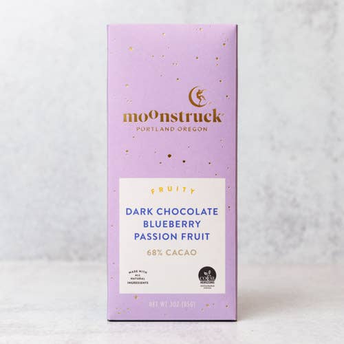Fruity Dark Chocolate Blueberry Passion Fruit Bar
