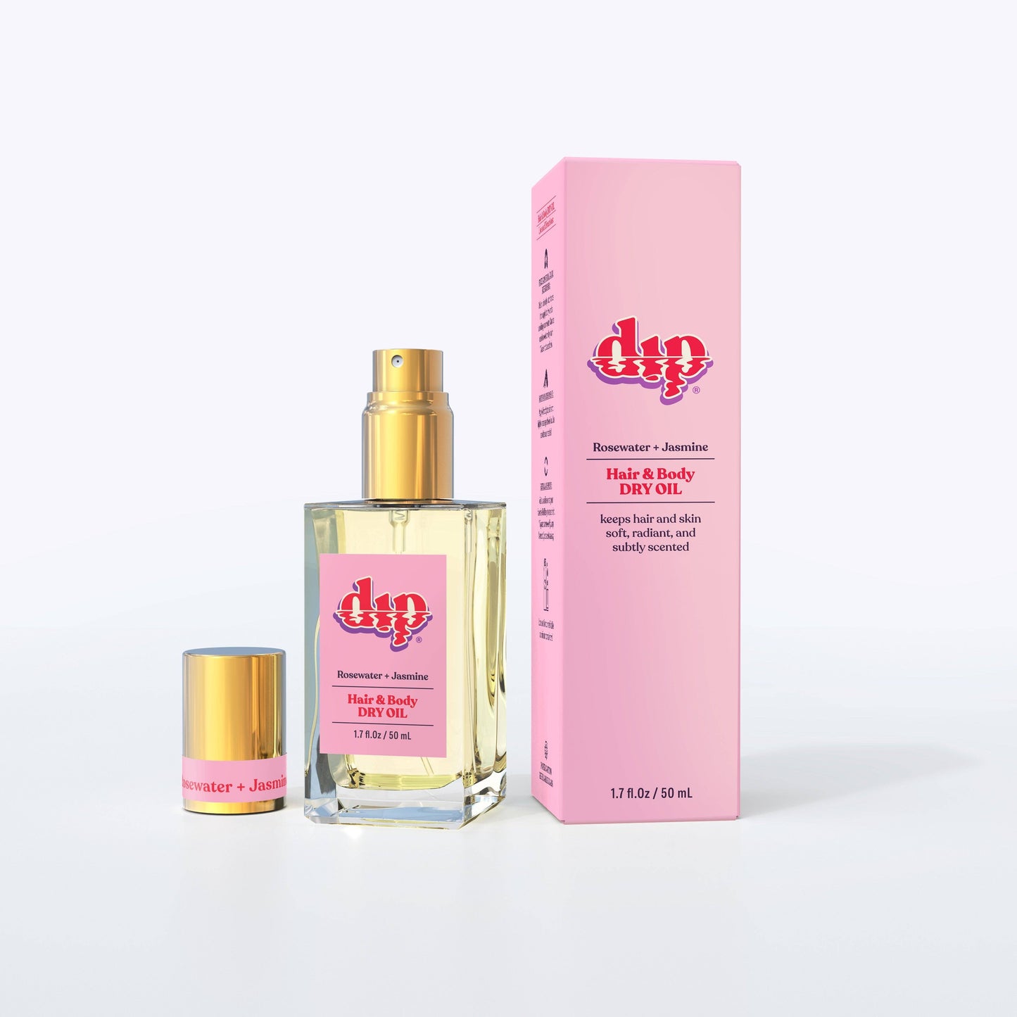Rosewater & Jasmine
 - Dip Hair & Body Dry Oil