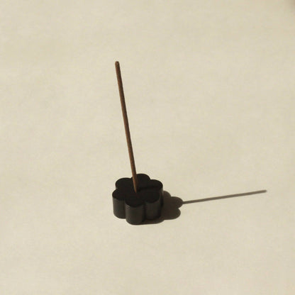 Cedar and Myrrh - Flower Black Brass Incense Holder