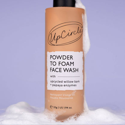 Powder-to-Foam Face Wash with Upcycled Willow Bark + Papaya