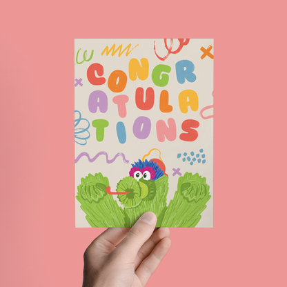 Parcel Island - Congratulations Philly Phanatic Baseball Greeting Card