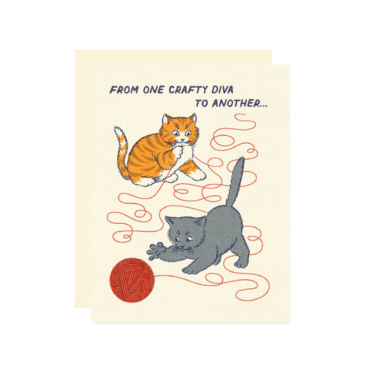 Crafty Diva Kitten Card