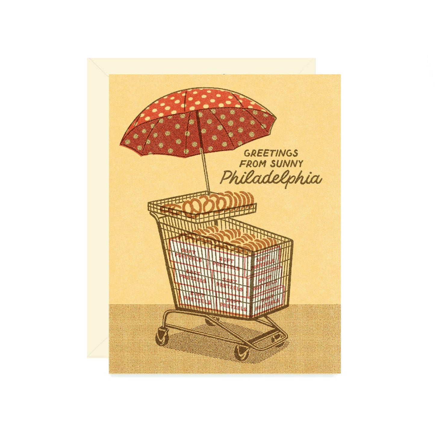 Sunny Philadelphia Pretzel Cart Card