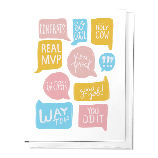 Parcel Island - Say Congrats! Congratulations Colorful Type Greeting Card