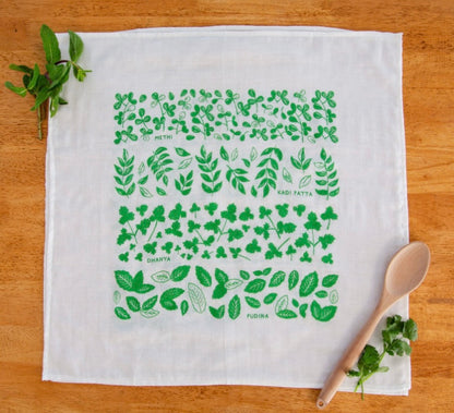 Desi Greens Flour Sack Towel