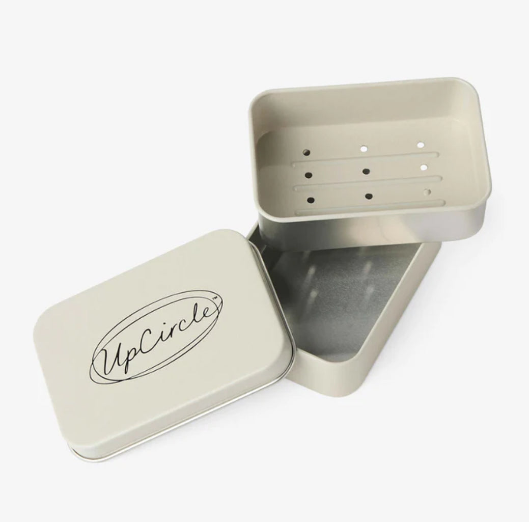 Plastic-free & rust-free Travel Soap Tin with drainage tray