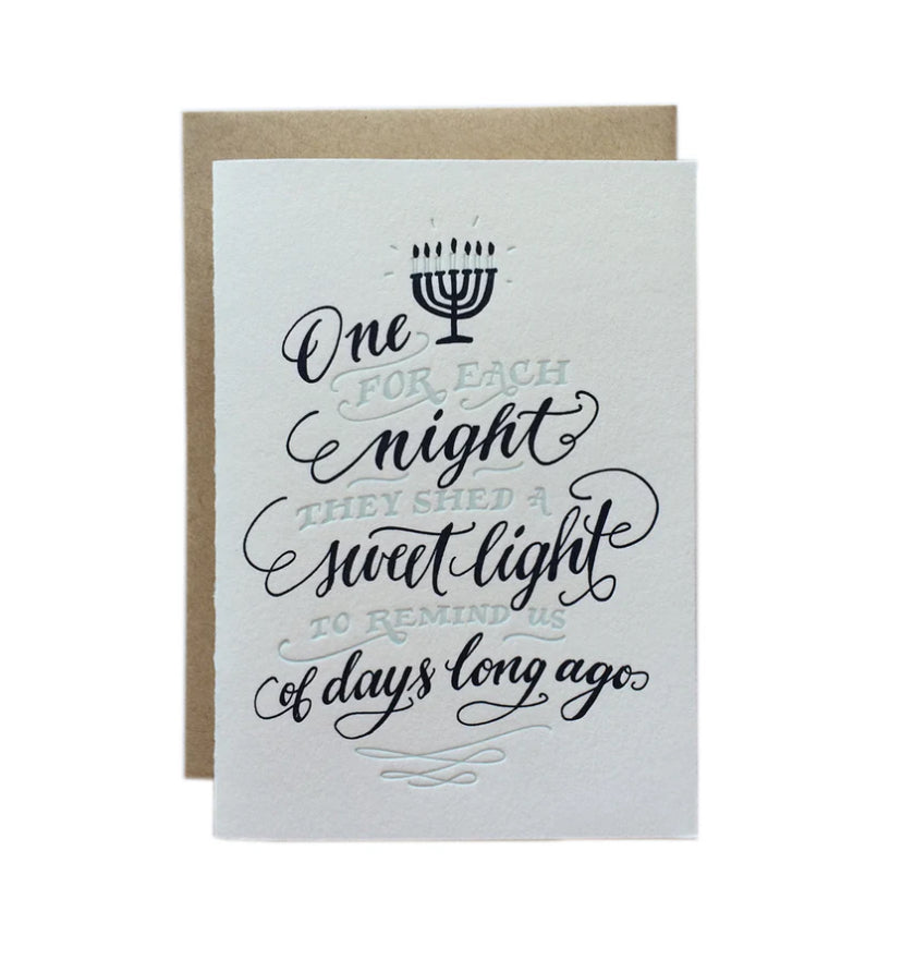 One For Each Night, Hanukkah Candle Greeting Card