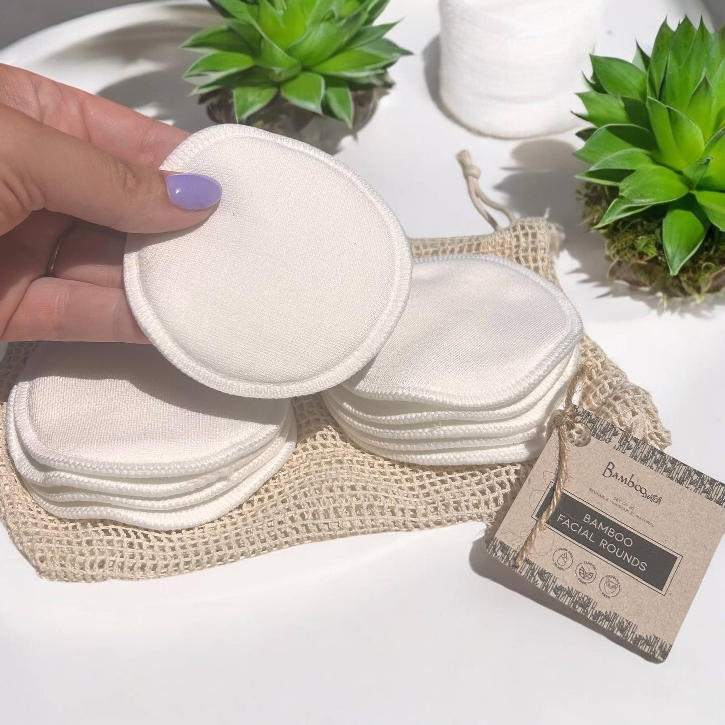 Reusable Bamboo Cotton Facial Rounds|