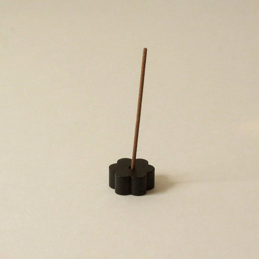 Cedar and Myrrh - Flower Black Brass Incense Holder