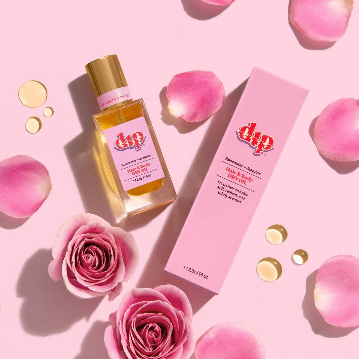 Rosewater & Jasmine
 - Dip Hair & Body Dry Oil
