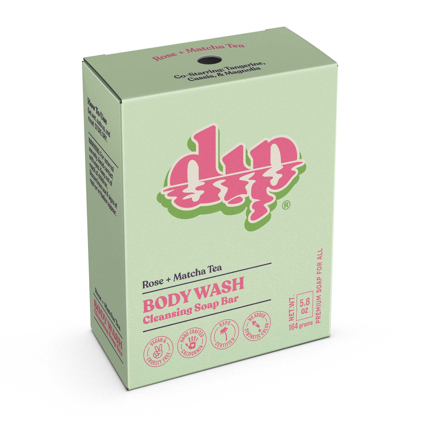 Rose & Matcha Tea
 - Dip Body Wash Cleansing Soap Bar