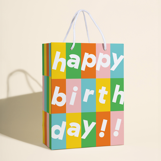 paper&stuff - Happy Birthday Grid Gift Bag