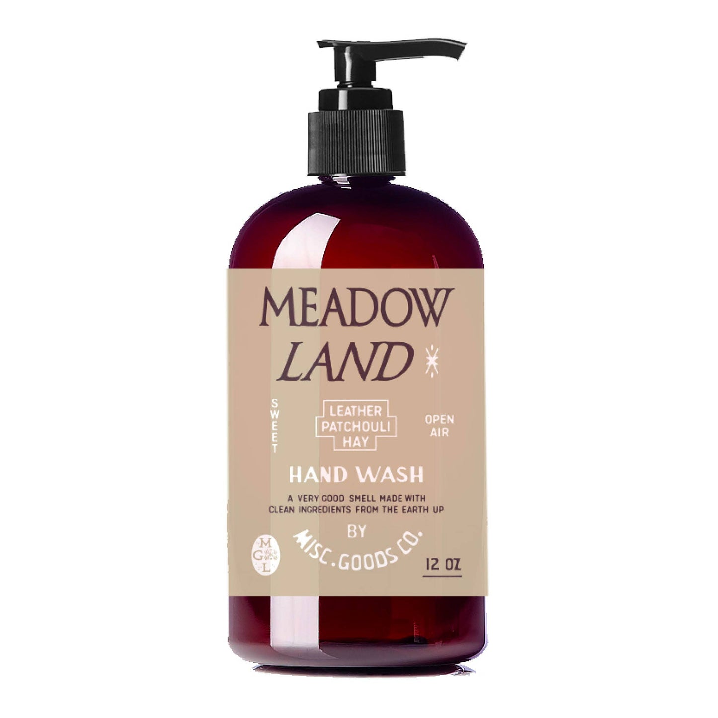 Meadowland Hand Wash – Grass, Cedar & Patchouli | Plant-Based, 12oz